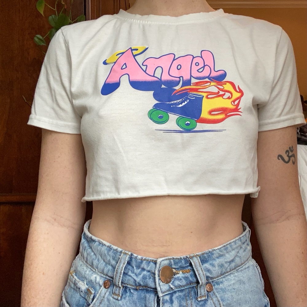 “Angel” Rollerskating Crop Top